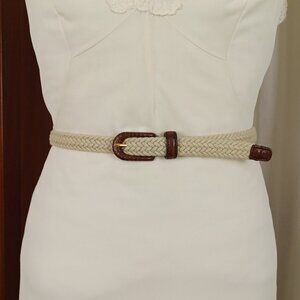 Vintage Liz Claiborne Braided Cotton Casual Belt, Medium, Up to 34"